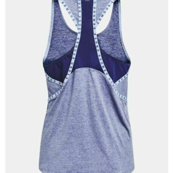 Under Armour 1360831 416 Womens Sz S Regal Light Heather Knockout Mesh Back Tank - Picture 2 of 2